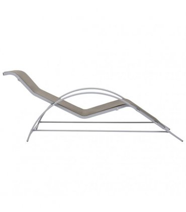 vidaXL Sunlounger Textilene and Aluminium Taupe