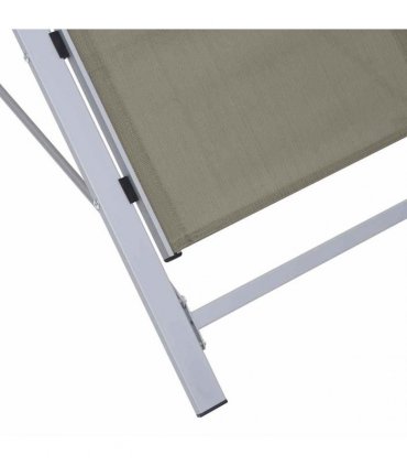 vidaXL Sunlounger Textilene and Aluminium Taupe