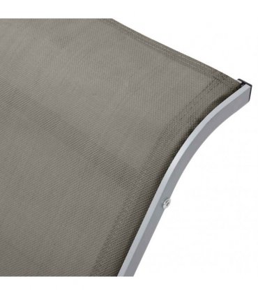 vidaXL Sunlounger Textilene and Aluminium Taupe