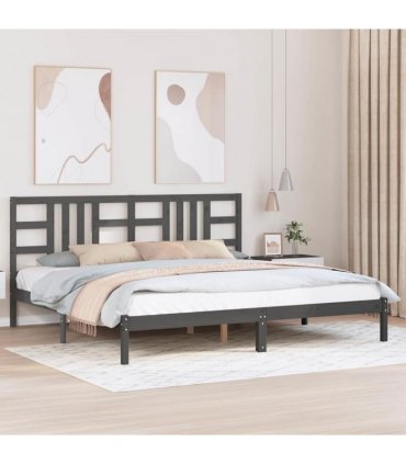 vidaXL Bed Frame without Mattress Grey 200x200 cm Solid Wood