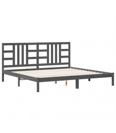 vidaXL Bed Frame without Mattress Grey 200x200 cm Solid Wood