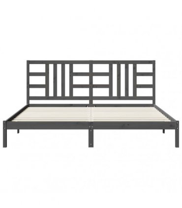 vidaXL Bed Frame without Mattress Grey 200x200 cm Solid Wood