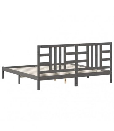 vidaXL Bed Frame without Mattress Grey 200x200 cm Solid Wood