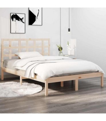 vidaXL Bed Frame without Mattress 135x190 cm Solid Wood