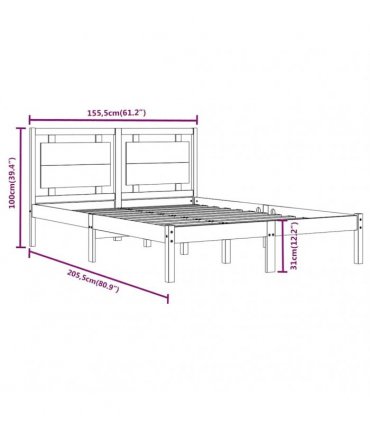 vidaXL Bed Frame without Mattress 150x200 cm Solid Wood