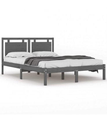 vidaXL Bed Frame without Mattress Grey 200x200 cm Solid Wood