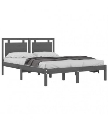 vidaXL Bed Frame without Mattress Grey 200x200 cm Solid Wood