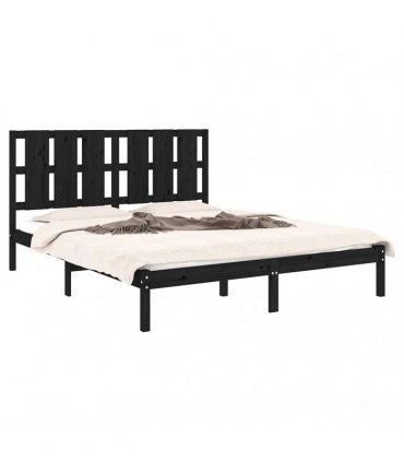vidaXL Bed Frame without Mattress Black 150x200 cm Solid Wood