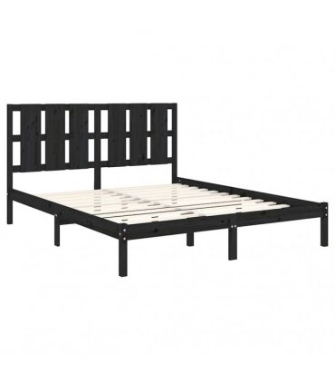 vidaXL Bed Frame without Mattress Black 150x200 cm Solid Wood