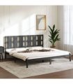 vidaXL Bed Frame without Mattress Grey 200x200 cm Solid Wood Pine