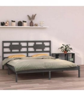vidaXL Bed Frame without Mattress Grey 200x200 cm Solid Wood
