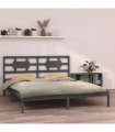 vidaXL Bed Frame without Mattress Grey 200x200 cm Solid Wood