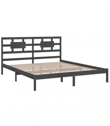 vidaXL Bed Frame without Mattress Grey 200x200 cm Solid Wood