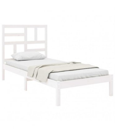 vidaXL Bed Frame without Mattress White Solid Wood 90x200 cm