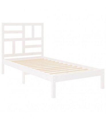 vidaXL Bed Frame without Mattress White Solid Wood 90x200 cm