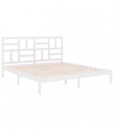 vidaXL Bed Frame without Mattress White Solid Wood 200x200 cm