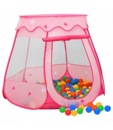 vidaXL Children Play Tent with 250 Balls Pink 102x102x82 cm
