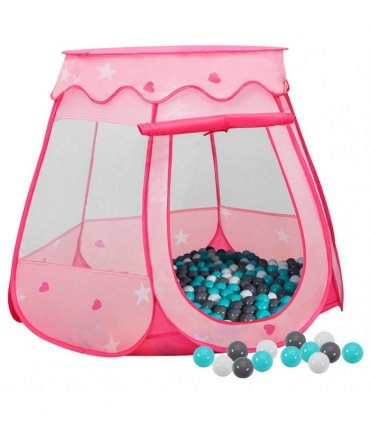 vidaXL Children Play Tent with 250 Balls Pink 102x102x82 cm