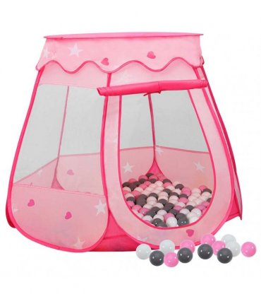 vidaXL Children Play Tent with 250 Balls Pink 102x102x82 cm