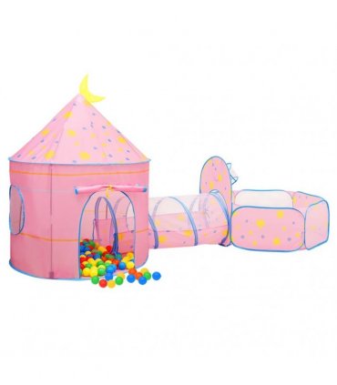 vidaXL Children Play Tent with 250 Balls Pink 301x120x128 cm