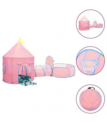 vidaXL Children Play Tent with 250 Balls Pink 301x120x128 cm