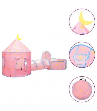 vidaXL Children Play Tent with 250 Balls Pink 301x120x128 cm