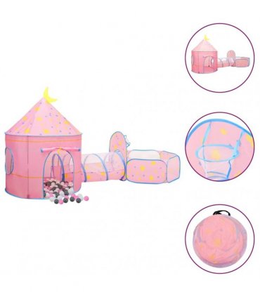 vidaXL Children Play Tent with 250 Balls Pink 301x120x128 cm
