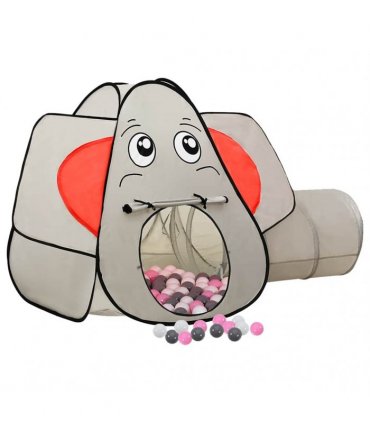 vidaXL Elephant Children Play Tent with 250 Balls Grey 174x86x101 cm