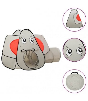 vidaXL Elephant Children Play Tent with 250 Balls Grey 174x86x101 cm