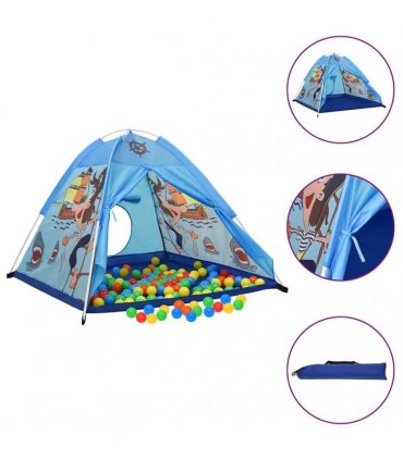 vidaXL Children Play Tent with 250 Balls Blue 120x120x90 cm