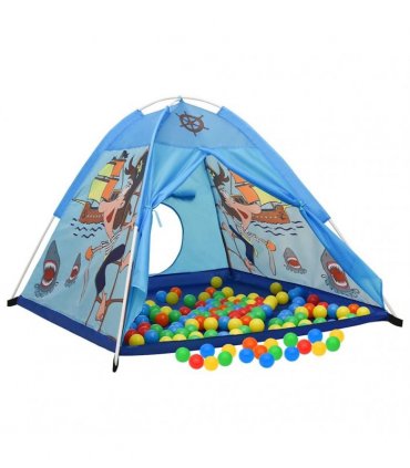 vidaXL Children Play Tent with 250 Balls Blue 120x120x90 cm