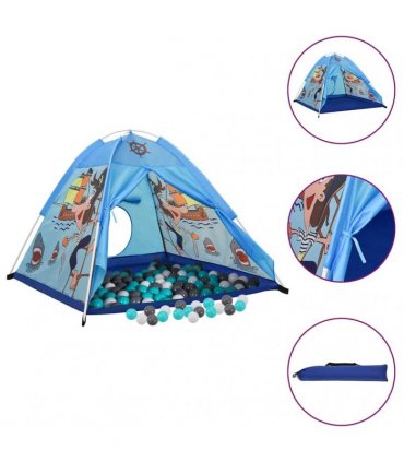vidaXL Children Play Tent with 250 Balls Blue 120x120x90 cm