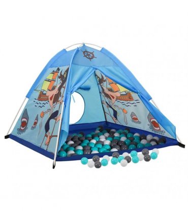 vidaXL Children Play Tent with 250 Balls Blue 120x120x90 cm