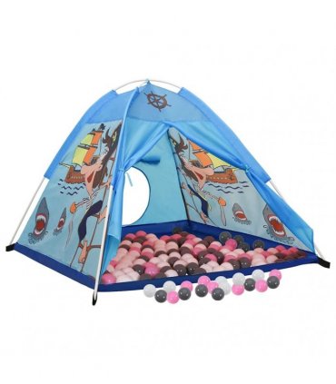 vidaXL Children Play Tent with 250 Balls Blue 120x120x90 cm