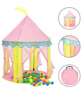vidaXL Children Play Tent with 250 Balls Pink 100x100x127 cm