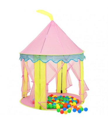 vidaXL Children Play Tent with 250 Balls Pink 100x100x127 cm