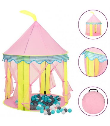 vidaXL Children Play Tent with 250 Balls Pink 100x100x127 cm