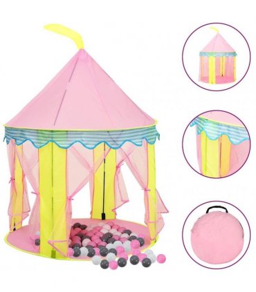 vidaXL Children Play Tent with 250 Balls Pink 100x100x127 cm