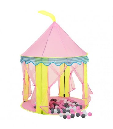 vidaXL Children Play Tent with 250 Balls Pink 100x100x127 cm