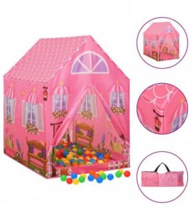 vidaXL Children Play Tent with 250 Balls Pink 69x94x104 cm