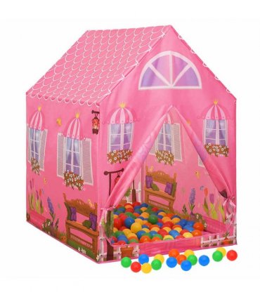 vidaXL Children Play Tent with 250 Balls Pink 69x94x104 cm