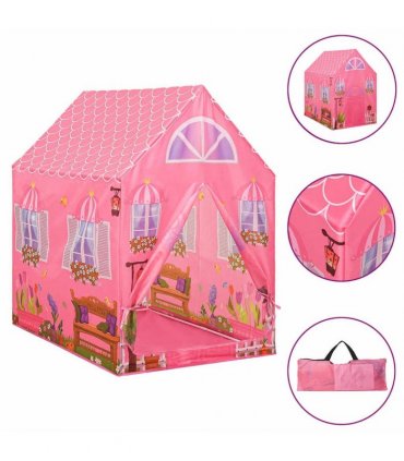 vidaXL Children Play Tent with 250 Balls Pink 69x94x104 cm