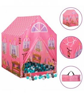 vidaXL Children Play Tent with 250 Balls Pink 69x94x104 cm