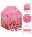 vidaXL Children Play Tent with 250 Balls Pink 69x94x104 cm