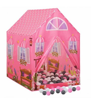 vidaXL Children Play Tent with 250 Balls Pink 69x94x104 cm