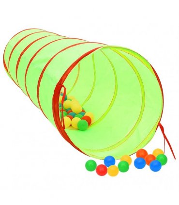 vidaXL Children Play Tunnel with 250 Balls Green 175 cm Polyester