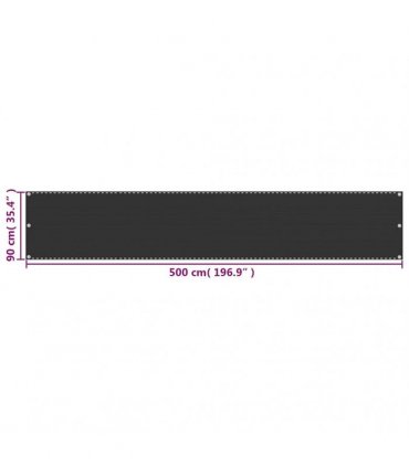 vidaXL Balcony Screen Anthracite 90x500 cm HDPE