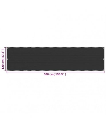vidaXL Balcony Screen HDPE 120x500 cm Anthracite