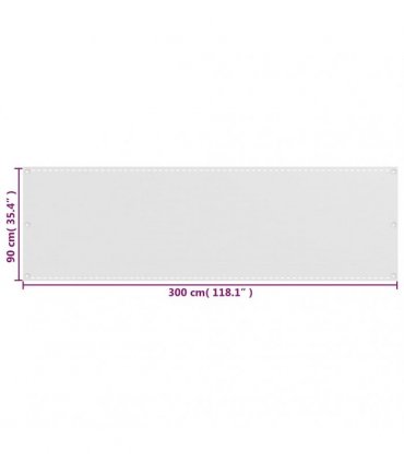 vidaXL Balcony Screen White 90x300 cm HDPE