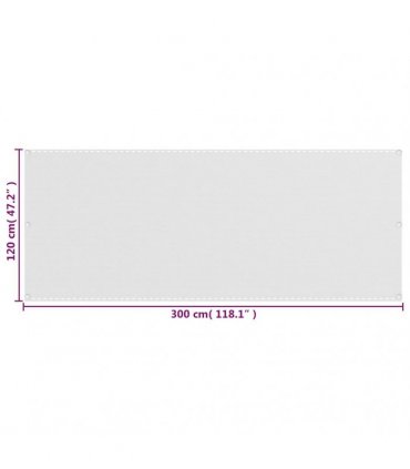 vidaXL Balcony Screen White 120x300 cm HDPE